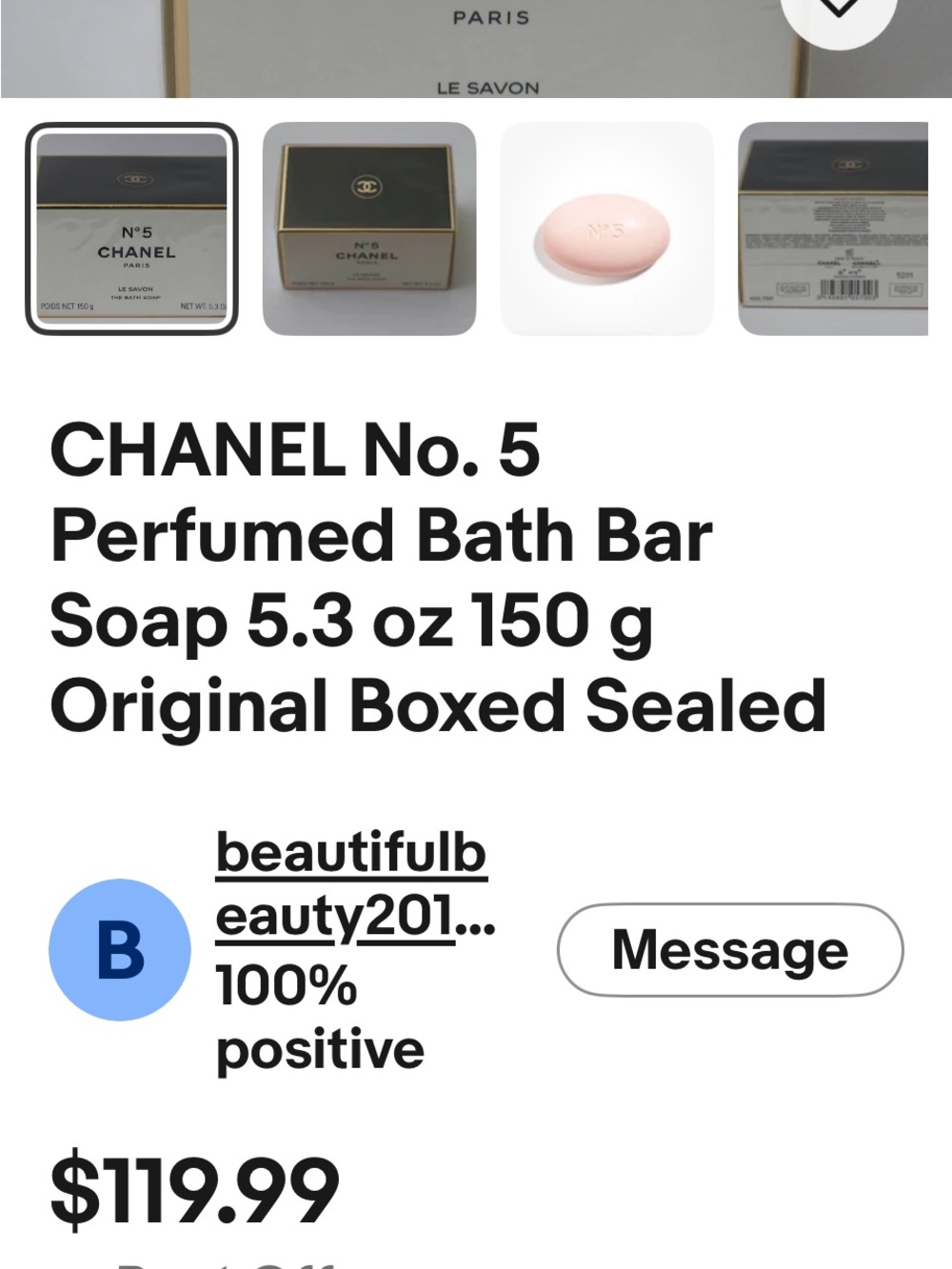 CHANEL N°5 Bath Soap & La Crème Main Hand Cream - White & Black Packaging - Picture 4 of 4